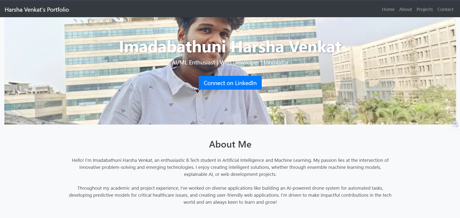 Portfolio Project by Imadabathuni Harsha Venkat